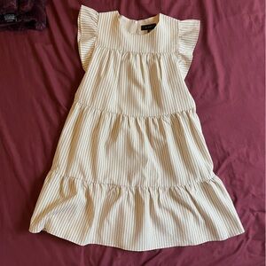 En Saison Cream Striped Mini Dress